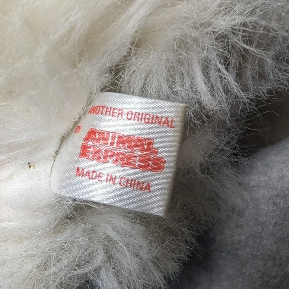 Animal Express Plush Cat Unisex OS White Excellent 1978 Vintage Long Hair Fluffy